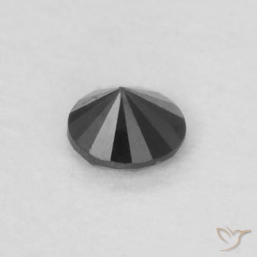 Diamante Nero naturale da 0.04 ct, Rotondo, Opaco
