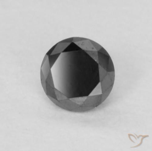 Diamante Nero naturale da 0.06 ct, Rotondo, Opaco