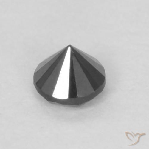 Diamante Nero naturale da 0.06 ct, Rotondo, Opaco
