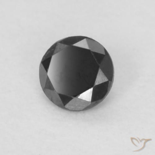 Diamante Nero naturale da 0.04 ct, Rotondo, Opaco