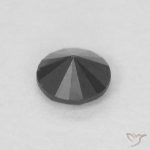Diamante Nero naturale da 0.04 ct, Rotondo, Opaco