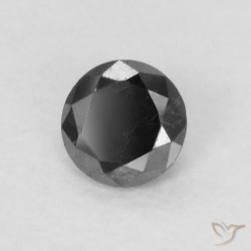 Diamante Nero naturale da 0.05 ct, Rotondo, Opaco