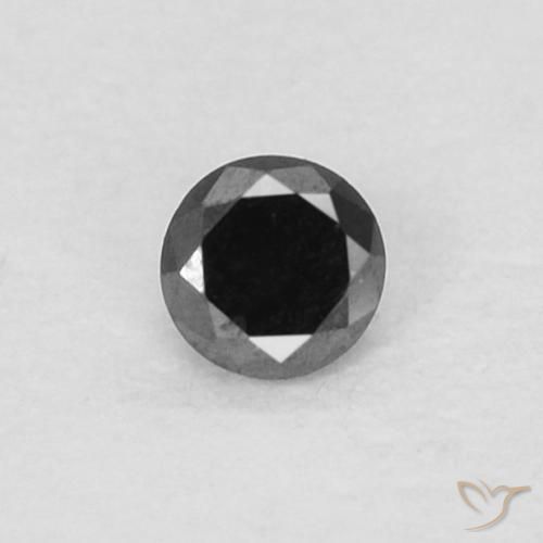 0.05ct Naturale Nero Diamante, Rotondo, Opaco