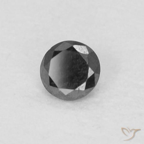 Diamante Nero naturale da 0.05 ct, Rotondo, Opaco