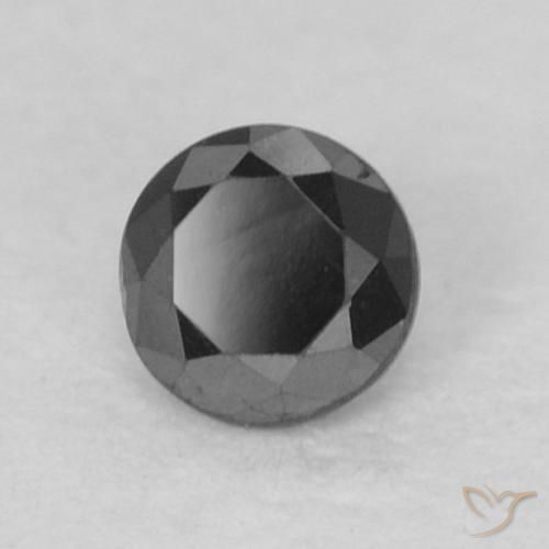 Diamante naturale nero da 0,10 ct, taglio rotondo, opaco