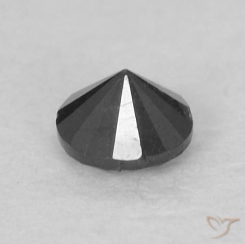 Diamante naturale nero da 0,10 ct, taglio rotondo, opaco