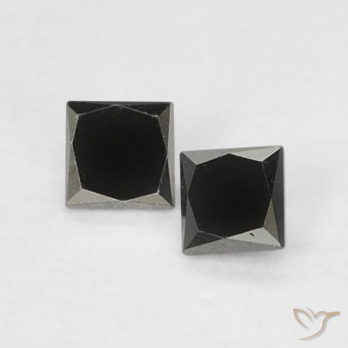 0.14ctw Naturale Nero Diamante, Quadrato, Opaco
