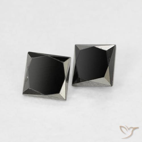 Gemme di Diamante Nero naturale da 0.14 ct, Quadrato, Opaco
