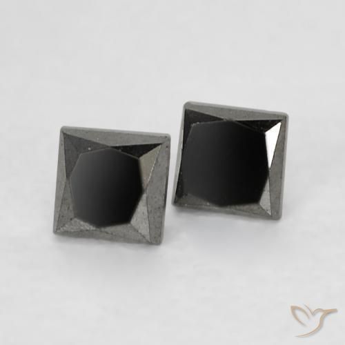 Gemme di Diamante Nero naturale da 0.18 ct, Quadrato, Opaco