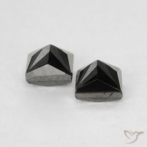 Gemme di Diamante Nero naturale da 0.18 ct, Quadrato, Opaco