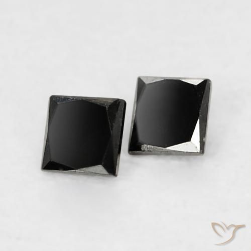Gemme di Diamante Nero naturale da 0.10 ct, Quadrato, Opaco