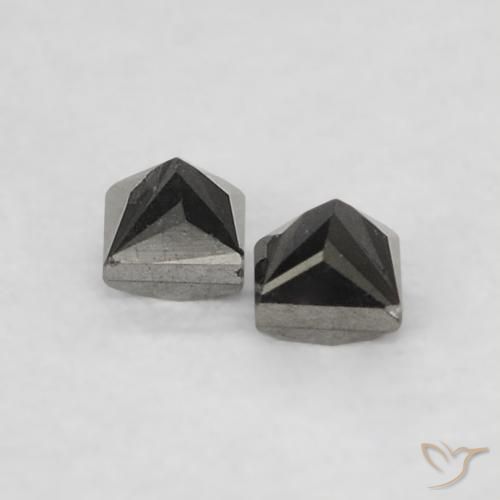 Gemme di Diamante Nero naturale da 0.14 ct, Quadrato, Opaco