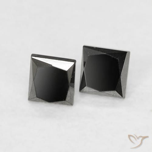 Gemme di Diamante Nero naturale da 0.15 ct, Quadrato, Opaco