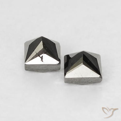Gemme di Diamante Nero naturale da 0.15 ct, Quadrato, Opaco