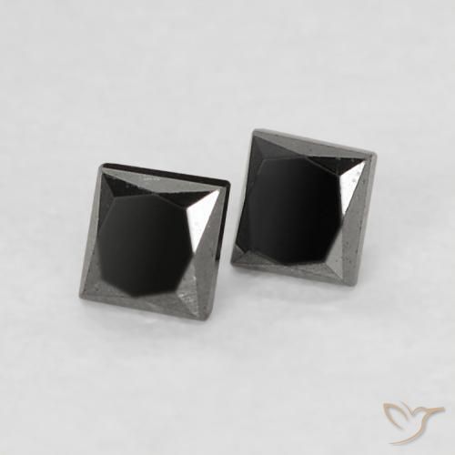 Gemme di Diamante Nero naturale da 0.12 ct, Quadrato, Opaco