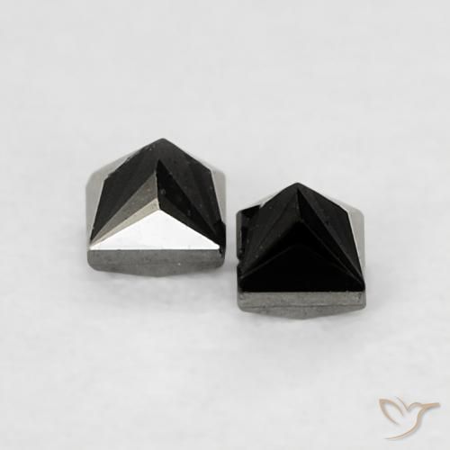 Gemme di Diamante Nero naturale da 0.12 ct, Quadrato, Opaco