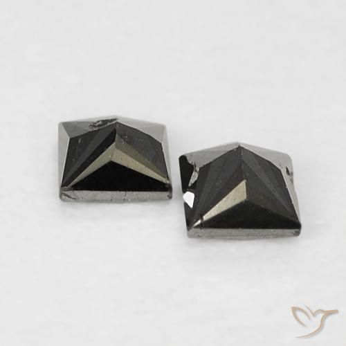 Gemme di Diamante Nero naturale da 0.14 ct, Quadrato, Opaco