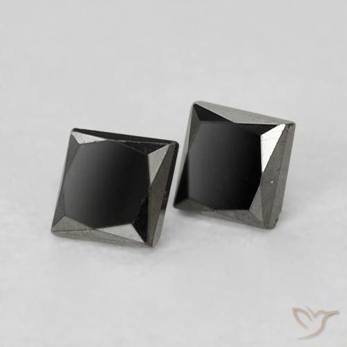 Gemme di Diamante Nero naturale da 0.17 ct, Quadrato, Opaco