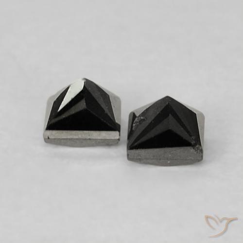 Gemme di Diamante Nero naturale da 0.17 ct, Quadrato, Opaco