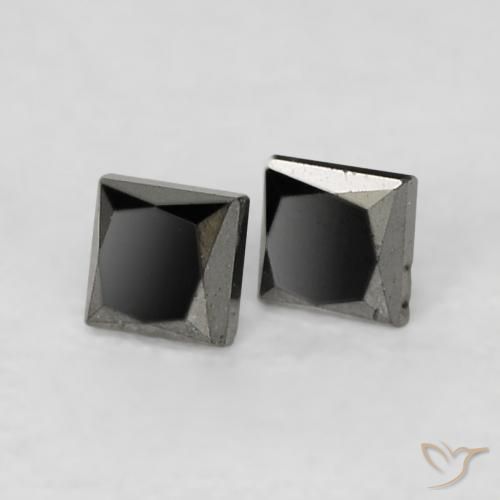 Gemme di Diamante Nero naturale da 0.15 ct, Quadrato, Opaco