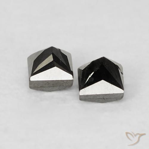 Gemme di Diamante Nero naturale da 0.15 ct, Quadrato, Opaco