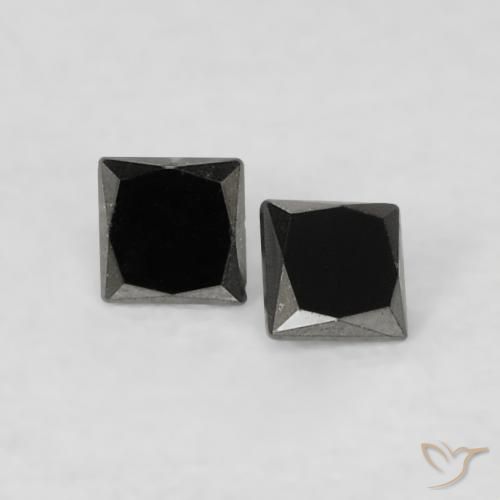 Gemme di Diamante Nero naturale da 0.09 ct, Quadrato, Opaco
