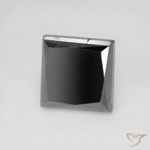 Diamante Nero naturale da 1.07 ct, Quadrato, Opaco