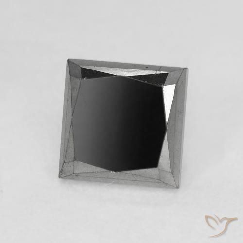 Diamante Nero naturale da 0.98 ct, Quadrato, Opaco