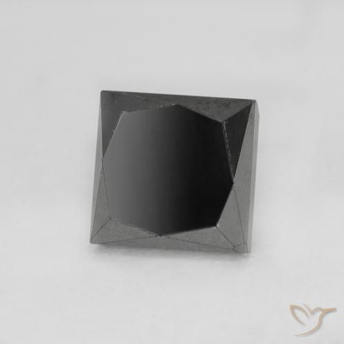 Diamante Nero naturale da 0.98 ct, Quadrato, Opaco