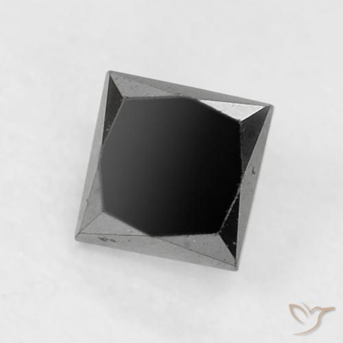 Diamante Nero naturale da 0.29 ct, Quadrato, Opaco