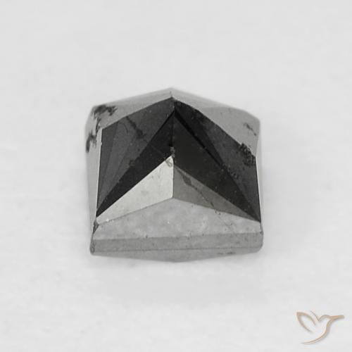 Diamante Nero naturale da 0.29 ct, Quadrato, Opaco