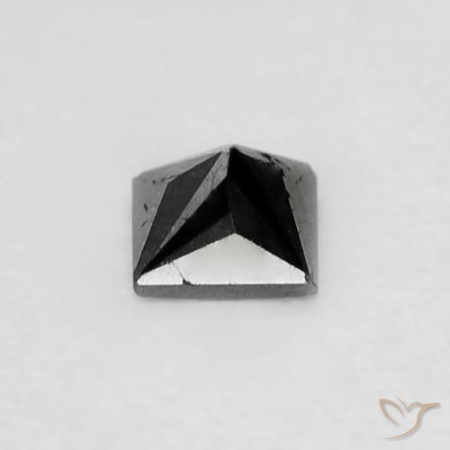 Diamante Nero naturale da 0.12 ct, Quadrato, Opaco
