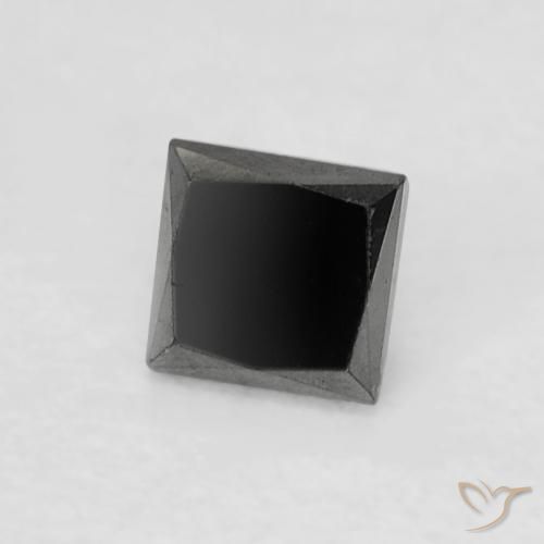 Diamante Nero naturale da 0.18 ct, Quadrato, Opaco