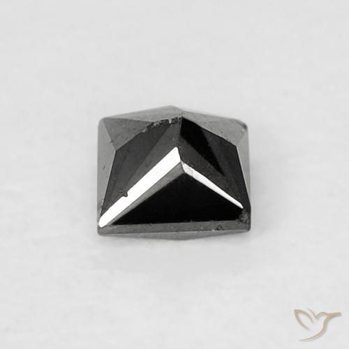 Diamante Nero naturale da 0.18 ct, Quadrato, Opaco