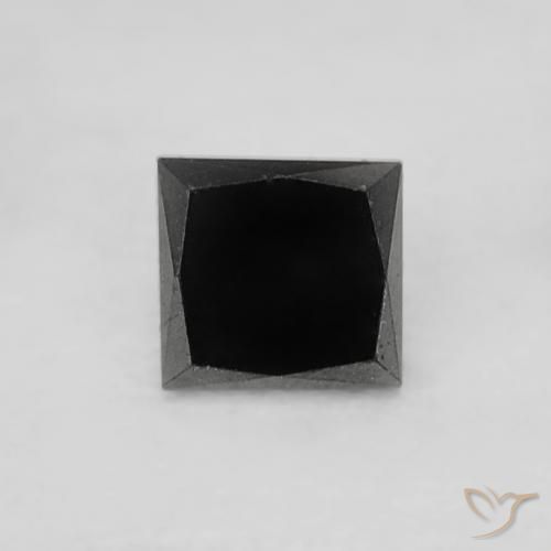 Diamante Nero naturale da 0.18 ct, Quadrato, Opaco
