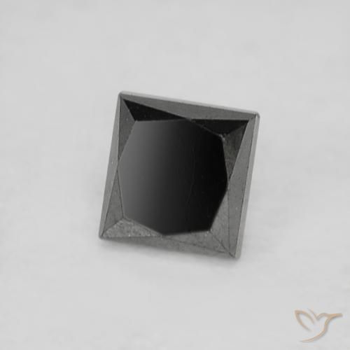 Diamante naturale nero da 0,19 ct, quadrato, opaco