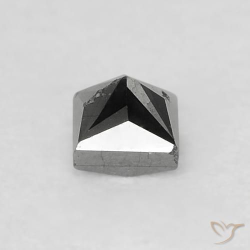Diamante naturale nero da 0,19 ct, quadrato, opaco