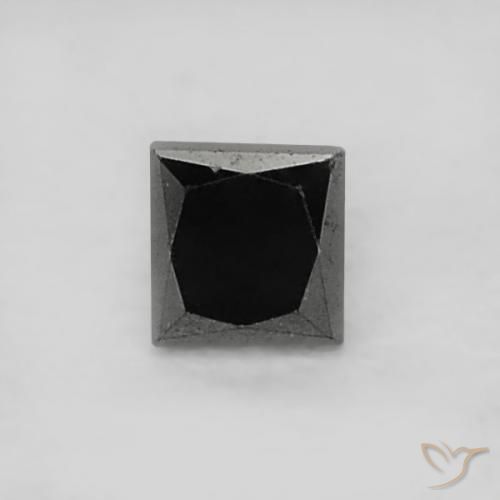 Diamante Nero naturale da 0.07 ct, Quadrato, Opaco