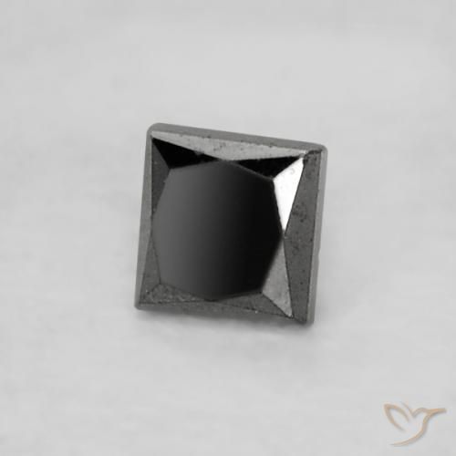 Diamante Nero naturale da 0.07 ct, Quadrato, Opaco