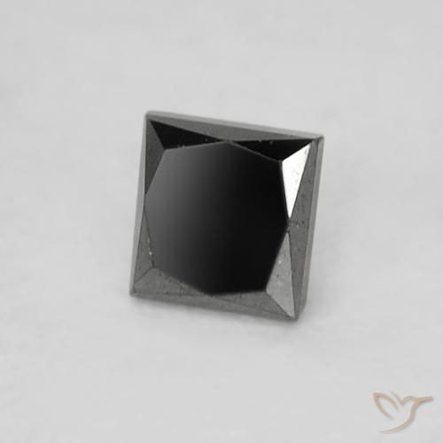 Diamante Nero naturale da 0.18 ct, Quadrato, Opaco