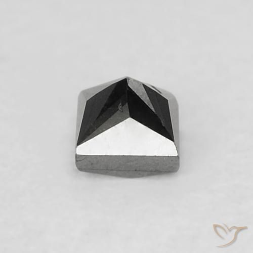 Diamante Nero naturale da 0.18 ct, Quadrato, Opaco
