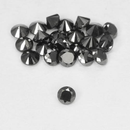 Diamante Nero naturale da 0.02 ct, Rotondo, Opaco