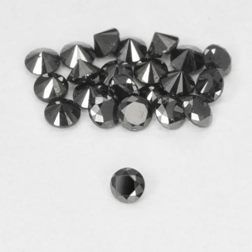 Diamante Nero naturale da 0.02 ct, Rotondo, Opaco