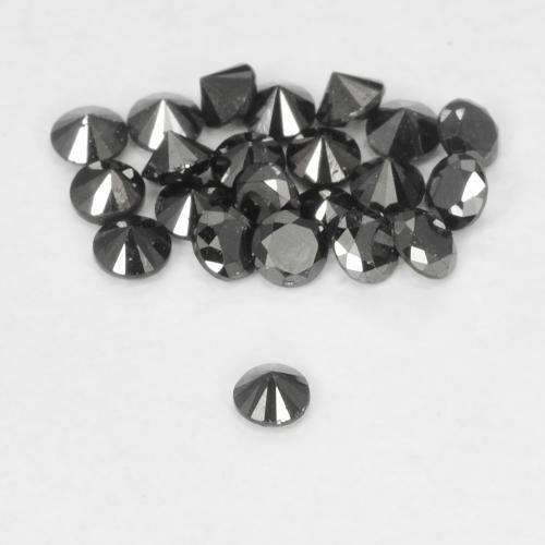 Diamante Nero naturale da 0.02 ct, Rotondo, Opaco