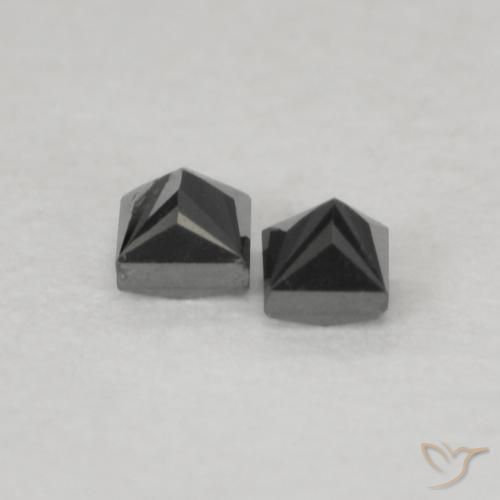 Gemme di Diamante Nero naturale da 0.13 ct, Quadrato, Opaco