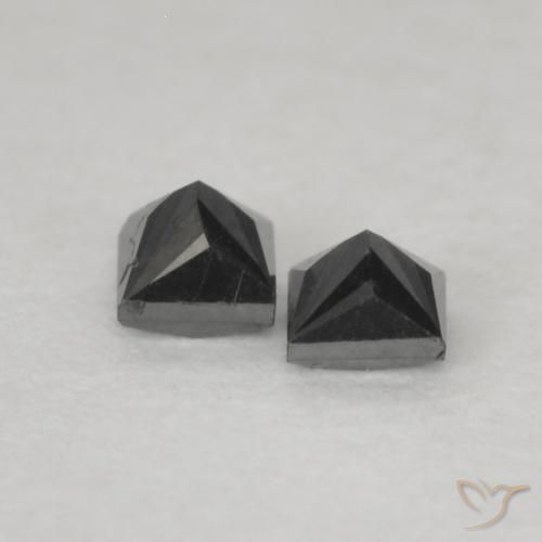 Gemme di Diamante Nero naturale da 0.18 ct, Quadrato, Opaco