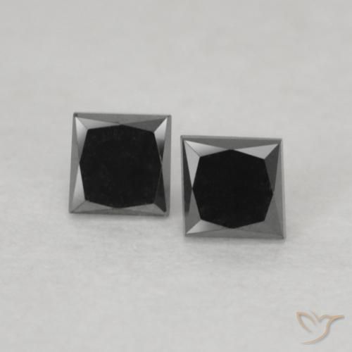 0.19ctw Naturale Nero Diamante, Quadrato, Opaco