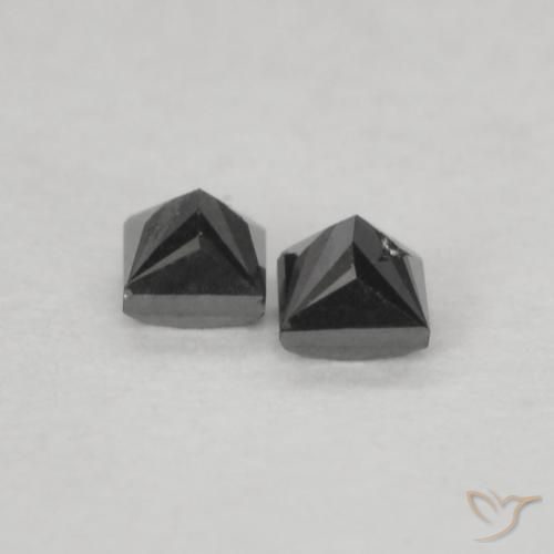 Gemme di Diamante Nero naturale da 0.13 ct, Quadrato, Opaco