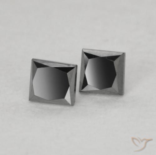 0.16ctw Naturale Nero Diamante, Quadrato, Opaco