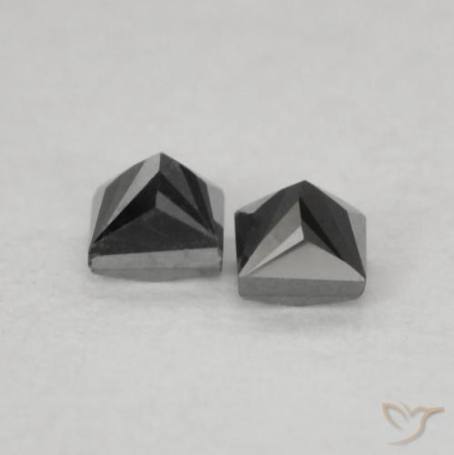 Gemme di Diamante Nero naturale da 0.16 ct, Quadrato, Opaco